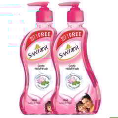 Santoor Gentle Mild Lotus & Tulsi Handwash,Pump Bottle (Buy 1, Get 1 Free)