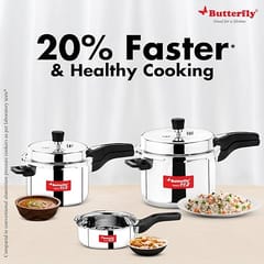 Butterfly Tez Triply Pressure Cooker, OLC, 2, 3, 5 Ltr Combo,Silver, 10 litre, Triply Stainless Steel