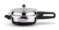 Butterfly Blueline 3 L, 2 L Induction Bottom Outer Lid Pressure Cooker & Pressure Pan (Stainless Steel), 3 liter