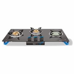 Vidiem Gas Stove G3 140 A Air Oro (Blue) | 3 Burner Gas Stove Frameless | Manual Ignition | 8Mm Toughened Glass Top Gas Stove