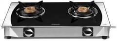 Vidiem Edge 2 Burner Glass Manual Gas Stove  (2 Burners)