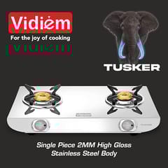 Vidiem Stainless Steel Tusker Ss 2 Burner Gas Stove (2 Burner Ss Gas Stove)
