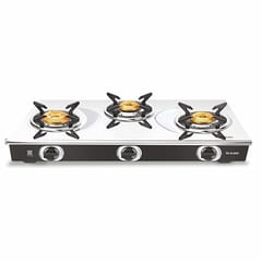 Vidiem Gas Stove S3 213 A SLEEK (Black) | Stainless Steel 3 Burner Gas Stove | Manual Ignition | Safety, Reliability, High Efficiency