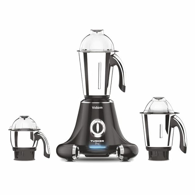 Vidiem Mixer Grinder 645 A Tusker | Mixer grinder 1000 watt with 3 Jars | 3 Leakproof Jars with self-lock for wet & dry spices, chutneys