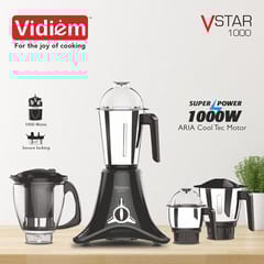 Vidiem MG 541 A Vstar Evo Plus 750 Mixer Grinder (4 Jars, Grey with Orange)