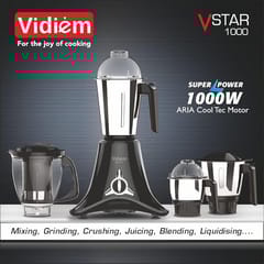 Vidiem MG 541 A Vstar Evo Plus 750 Mixer Grinder (4 Jars, Grey with Orange)