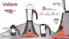 Vidiem V Star Evo 750 W Mixer Grinder (3 Jars, Orange, Grey)