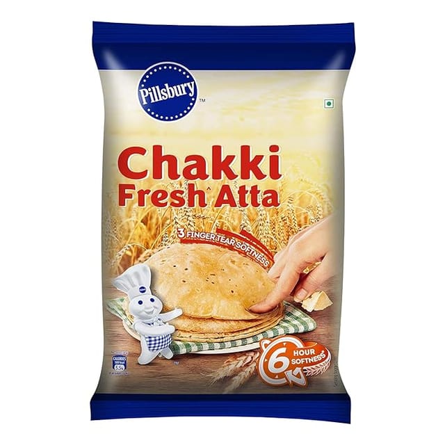 Pillsbury Chakki Fresh Atta| Wheat Grains | 100% Atta| 0% Maida | Upto 6 Hours of Softness, 2Kg