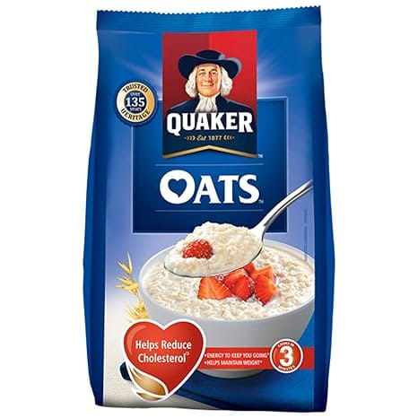 Quaker Oats 600 g | Rolled Oats | 100% Natural Wholegrain | Nutritious Breakfast Cereals | Porridge | Easy to Cook