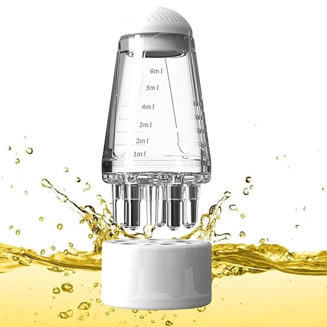OM CLAER Hair Oil Applicator Comb, Smooth Root Comb Applicator Bottle For Scalp Oil, Anti Hair Loss Lotion Dispenser, Anti-Leak, 6Ml Scale Control, Salon Care, Oily/Greasy Hair (10ml)