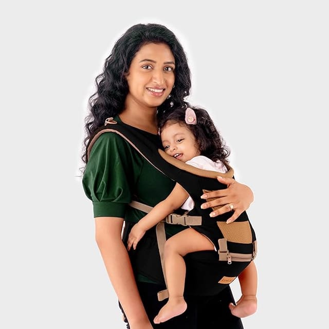 LuvLap Royal Hip Seat Baby Carrier with 4 Carry Positions, Baby Carrier with Hip seat for 6 to 24 Months Baby, Adjustable New-Born to Toddler Carrier, Max Weight Up to 15 Kgs (Black)