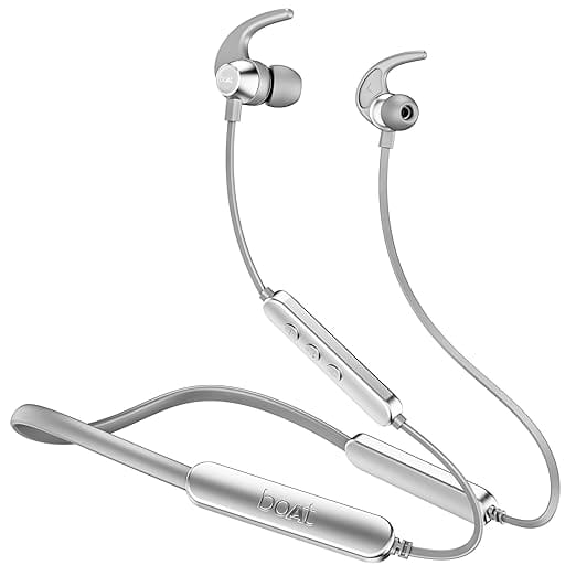 boAt Rockerz 255 Pro+, 60HRS Battery, Fast Charge, IPX7, Dual Pairing, Low Latency, Magnetic Earbuds, Bluetooth Neckband, Wireless with Mic Earphones (Moon White)