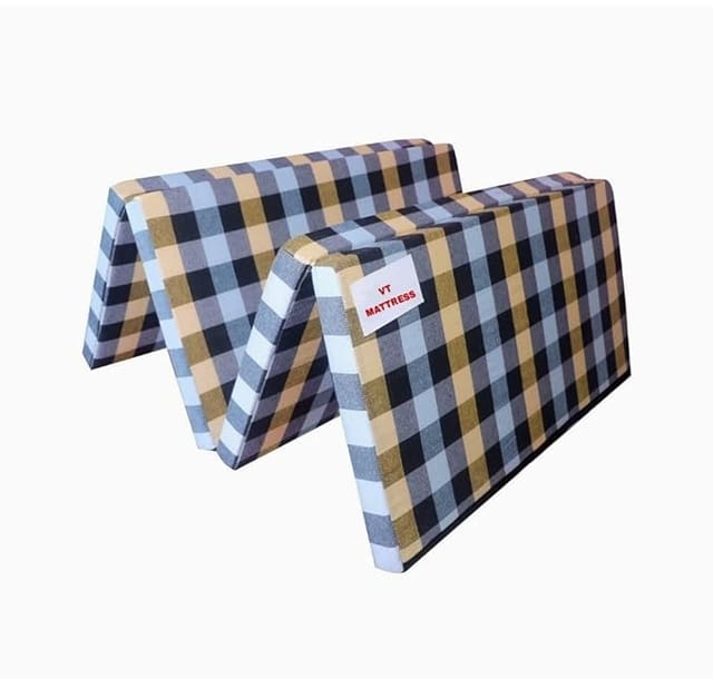 STVIT Dual Sided Reversible Single Bed 4 Foldable Mattress for gadde gadda,Portable Mattress Travelling, Pinic, Light Weight, EP Foam Mattress sleepwell fold Folding (72 X 36X 2 Inch, Single Size
