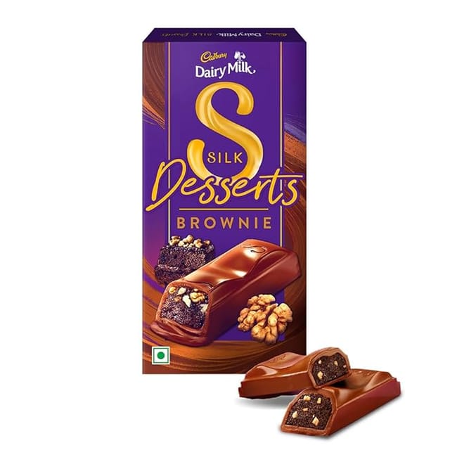 Cadbury Dairy Milk Silk Desserts Walnut Brownie Chocolate Bar, 70 g
