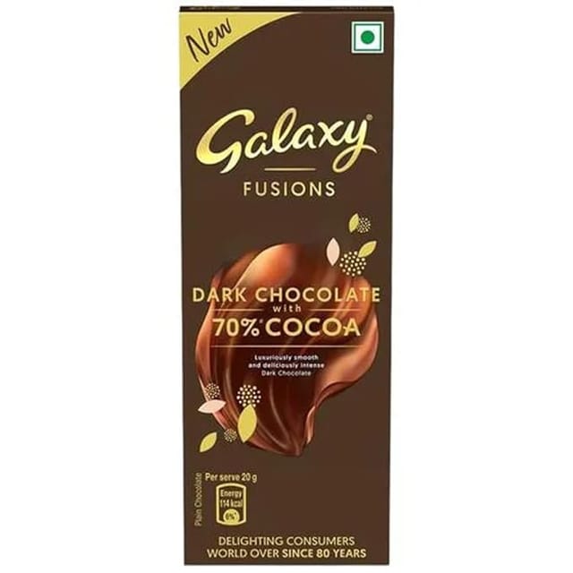Galaxy Fusions Silky Smooth Dark Chocolate Bar, 27g