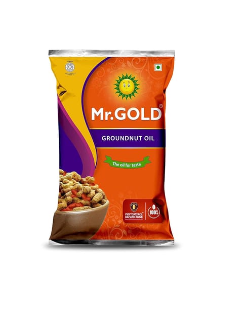 Mr Gold Filtered Groundnut oil 1L, Pouch