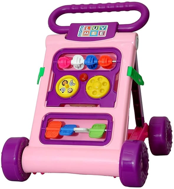 Goyal's Baby Activity Walker - Toddler Learning Toys Push Walker for 6 Months -15 Months (Pink)
