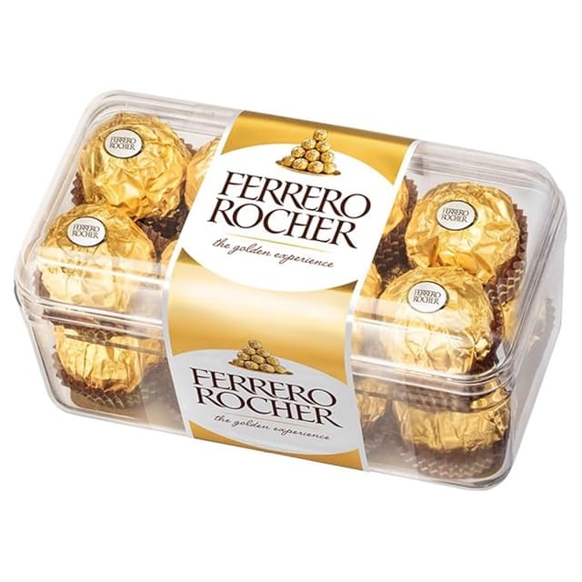 Ferrero Rocher, Exquisite Hazelnut And Milk Chocolate Premium Gift Box, 16 Pieces (200 Gram)