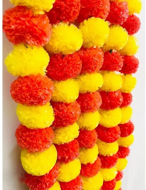 GiftCulture Artificial Marigold Flower Garland Fabric Garland  (Multicolor)