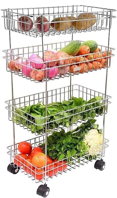 EVERSUN Stainless Steel Kitchen Trolley  (Pre-assembled)