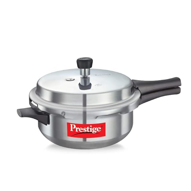 Prestige Popular Virgin Aluminium Senior Deep Pan Outer Lid Pressure Cooker,5 Liters(Silver)