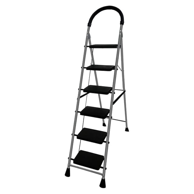 FLIPZON iron Premium 6 Step-Ladder for Home|Heavy Duty Foldable Ladder with Wide Ant-Slip Steps and Anti-Skid Shoes