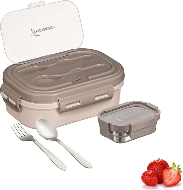 Trueware Insulated Inner Steel BPA Free, Airtight, Food Grade 2 Containers Lunch Box  (750 ml, Thermoware)