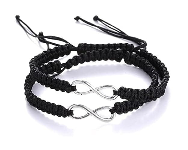 ARTIFICIAL TREE Infinity Black Thread Bracelet | Nazar Battu | Adjustable for Women, Girls, Men & Boys - 2 Piece Set (AT GIRLS BRCT 070)