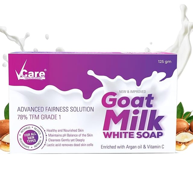 VCare Goat Milk White Soap, 125 gm